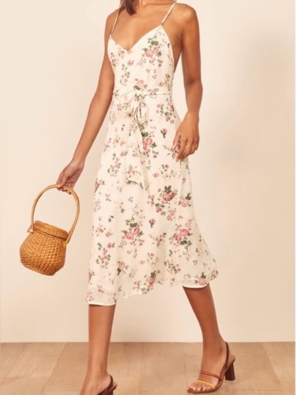 Reformation Dietrich Midi Slip Dress - Size 2